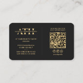 Haarstylist Monogram Elegant Zwart Modern Visitekaartje (Achterkant)