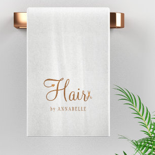 Haarstylist naam professionele elegante gouden gla bad handdoek