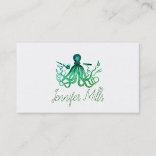 haarstylist octopus haarstylist punk blauw blauw visitekaartje