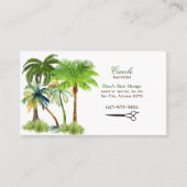 Haarstylist Palm Trees & Scissors Visitekaartje (Voorkant)