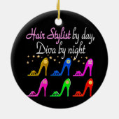 HAARSTYLIST PER DAG DIVA PER NACHT KERAMISCH ORNAMENT (Achterkant)