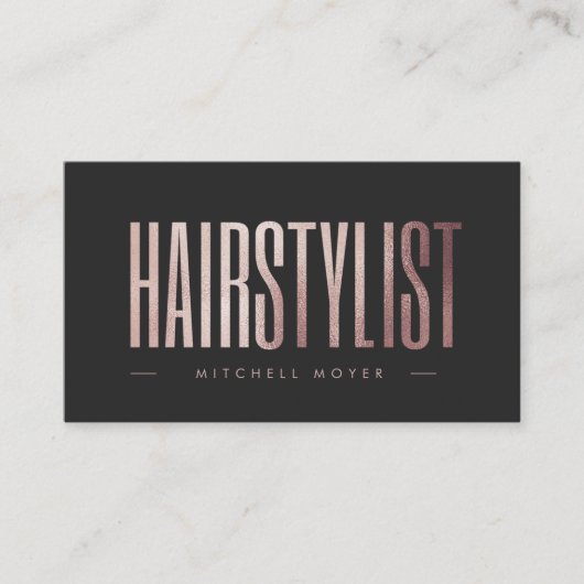 Haarstylist Roos Gold Glitter Visitekaartje (Voorkant)