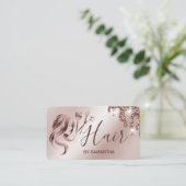 Haarstylist roos gouden typografie haar QR Code Visitekaartje (Staand voorkant)