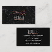 Haarstylist RoseGold Scissors Marble Visitekaartje (Voorkant / Achterkant)