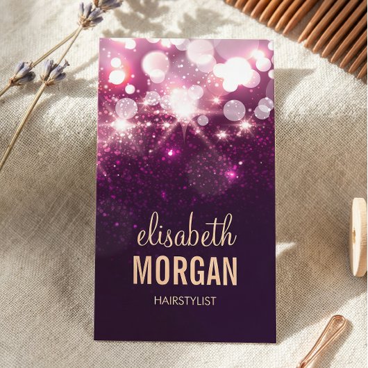 Haarstylist - Roze glitter Sparkles Visitekaartje