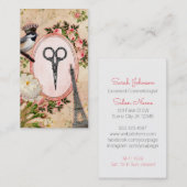  haarstylist roze vogelschaar visitekaartje (Voorkant / Achterkant)