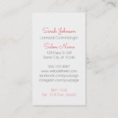  haarstylist roze vogelschaar visitekaartje (Achterkant)