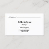 Haarstylist Salon Light Gold Appointcard Visitekaartje (Achterkant)