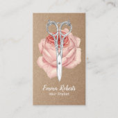 Haarstylist  schaar en ventilatorsalon Kraft Visitekaartje (Voorkant)