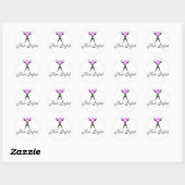 Haarstylist (schaar/roze) ronde sticker (Vel)