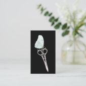 Haarstylist schaar & witte vlinder visitekaartje (Staand voorkant)
