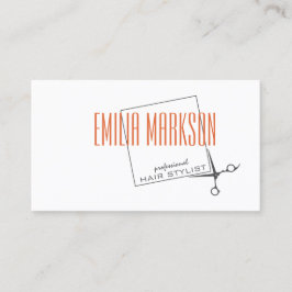 Haarstylist scharen doos eenvoudige witte kaart visitekaartje
