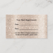 Haarstylist Script Modern Beige Glitter Afsprakenkaartje (Achterkant)