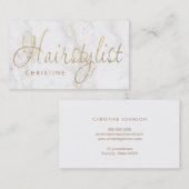Haarstylist script op marmer visitekaartje (Voorkant / Achterkant)