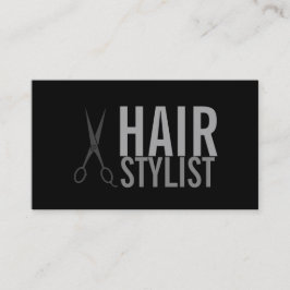 Haarstylist - Silver Scissors zwarte achtergrond Visitekaartje