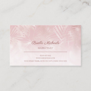 Haarstylist Soft Chic Pink Silver Flora Patroon Visitekaartje