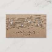 Haarstylist stromende schaar Rustic Kraft Salon Visitekaartje (Voorkant)
