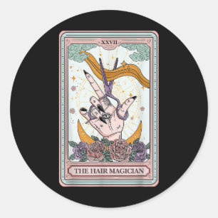Haarstylist Tarot Kaart Gotische kapper Salon Ha Ronde Sticker