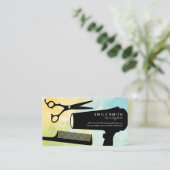 Haarstylist Tools | Waterverf artistiek Afsprakenkaartje (Staand voorkant)