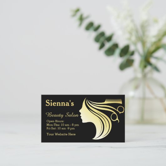 Haarstylist visitekaartje (Staand voorkant)