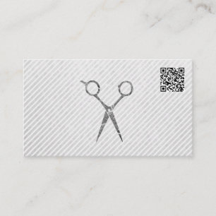 Haarstylist Zilveren Schaar QR Code Afsprakenkaartje