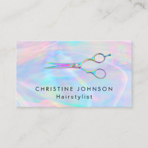 haarstyliste faux holographic effect visitekaartje