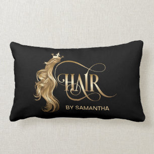 Haarstyliste goud moderne typografie hair extensie kussen