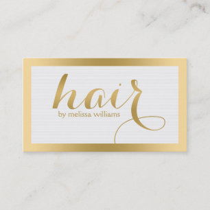 Haarstyliste Modern Gouden Tekst Ontwerp Visitekaartje