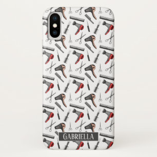 Haarstyliste patroon gepersonaliseerd iPhone x hoesje