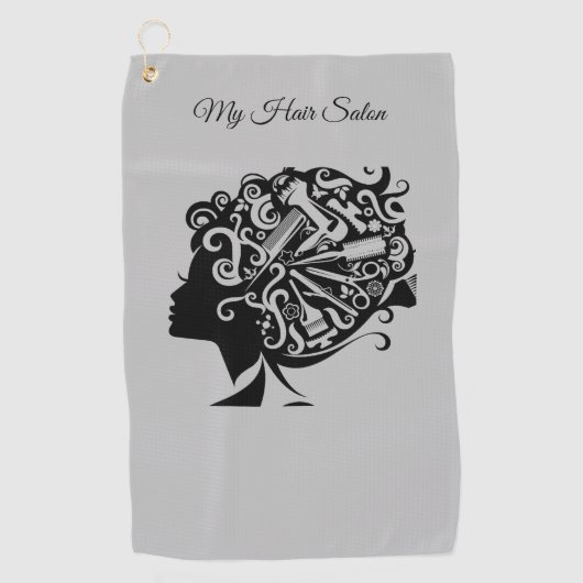 Haarstyliste & Salon Golfhanddoek (Voorkant)