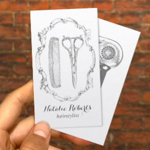  Haarstylschaar & Comb Hairdresser Visitekaartje