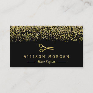 Haarstylschaar Salon Gold Glitter Confetti Visitekaartje