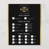 Haarverlenging Wig Bestelformulier Haar Branding Flyer (Achterkant)