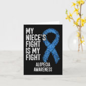 Haarverlies Mijn nichtje vecht, mijn strijd Alopec Kaart (Gele Bloem)