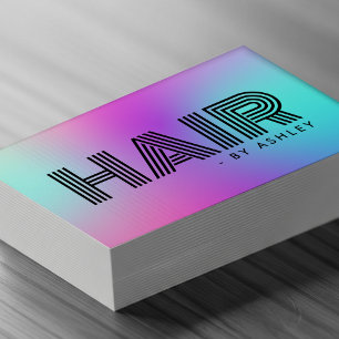 Haarverzorging Professioneel Modern Neon Roze & Bl Visitekaartje