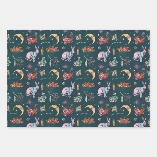 Haas en Moon Gradient Pastel Gothic Verpakking Pap Inpakpapier Vel (Voorkant 3)