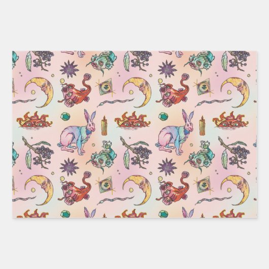 Haas en Moon Gradient Pastel Gothic Verpakking Pap Inpakpapier Vel (Voorkant)