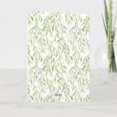 Haas in borst groene bladeren bloem verjaardag kaart (Achterkant)