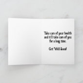 "Haast je langzaam" wenskaart voor een spoedig her Kaart (Binnen)