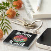 Haast je niet wees blij grappig schattig luie luia sleutelhanger (Voorkant Rechts)