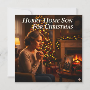 Haast je thuis, zoon voor kerstbeeld ontwerp feestdagenkaart