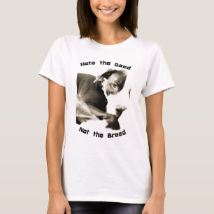 haat de daad niet het ras pitbull t-shirt
