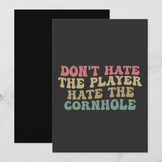 Haat de speler niet, haat Cornhole Grappig Kaart (Voorkant / Achterkant)