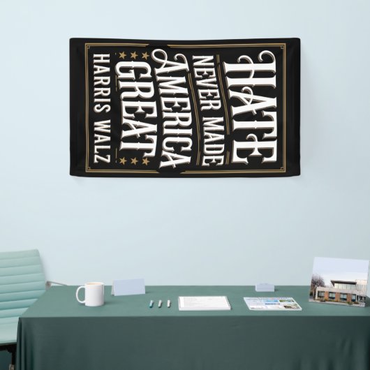 Haat heeft Amerika nooit groot gemaakt Kamala Harr Spandoek (Beurs)