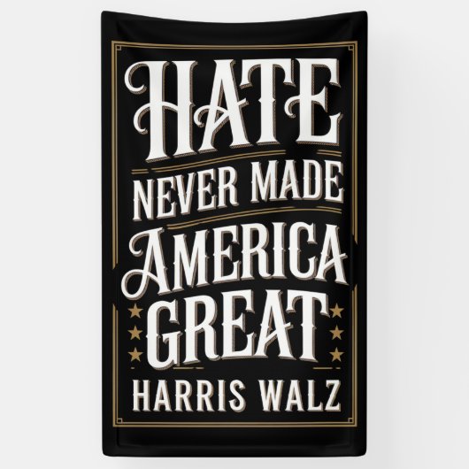 Haat heeft Amerika nooit groot gemaakt Kamala Harr Spandoek (Verticaal)