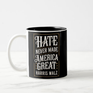 Haat heeft Amerika nooit groot gemaakt Kamala Harr Tweekleurige Koffiemok
