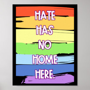 Haat heeft geen thuis hier Sticker Poster