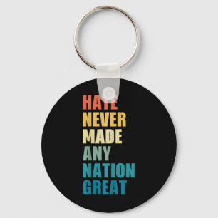 Haat heeft nooit een natie groot anti-Trump 2020 E Sleutelhanger