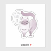 Haat het Kat Sticker (Vel)