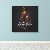Haat liefde muur kunst en decor canvas afdruk (Insitu (Houten vloer))
